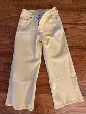 Banana Republic Factory Light Yellow Wide-Leg Jeans